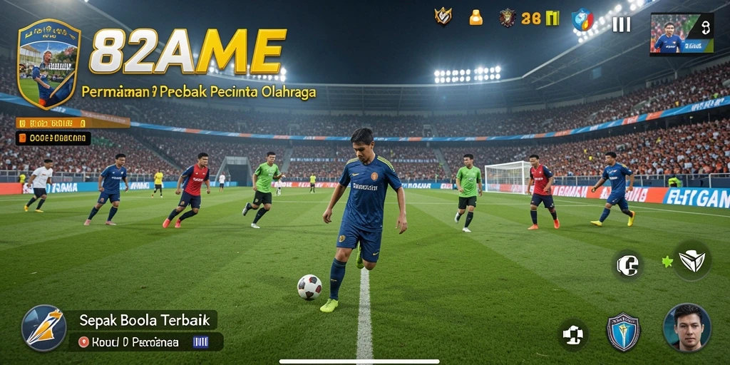 Tampilan menarik dari gameplay 182GAME yang penuh aksi sepak bola.