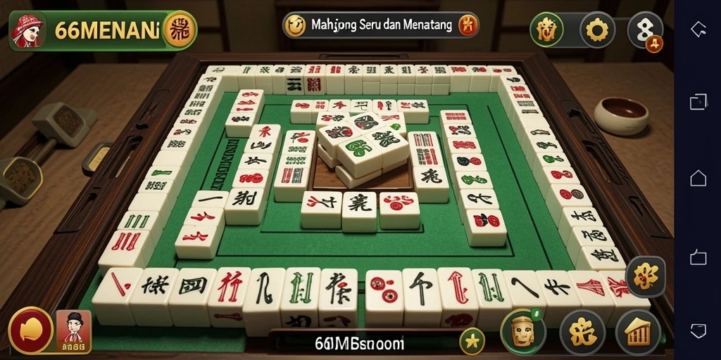 Tampilan gameplay menarik dari 66MENANG saat bermain Mahjong.