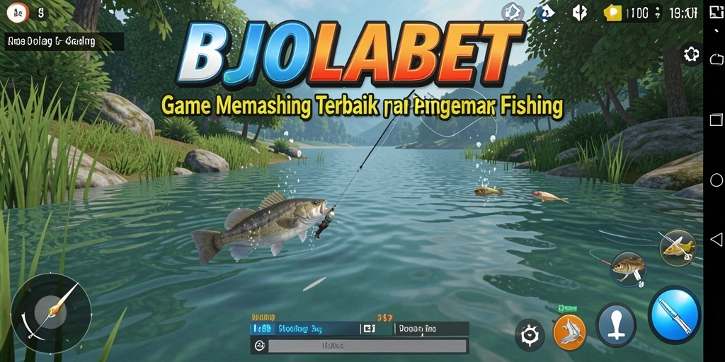 Tampilan gameplay menarik dari BIOLABET saat menangkap ikan.