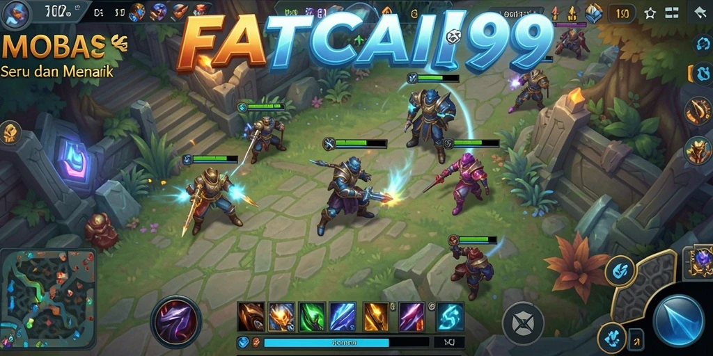 Tangkapan layar gameplay seru FATCAI99 dengan pertarungan tim.