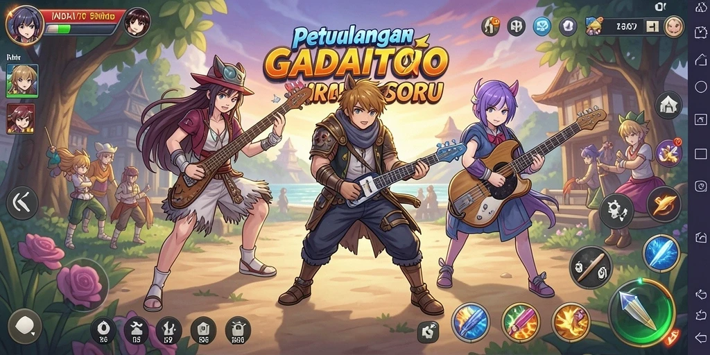 Tampilan gameplay GADAITOTO yang penuh warna dan dinamis.