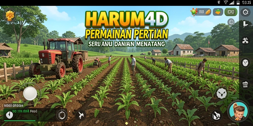 Tampilan gameplay menarik dari HARUM4D di ladang pertanian.