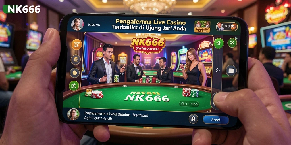Screenshot NK666 menampilkan dealer langsung dan permainan kasino yang menarik.
