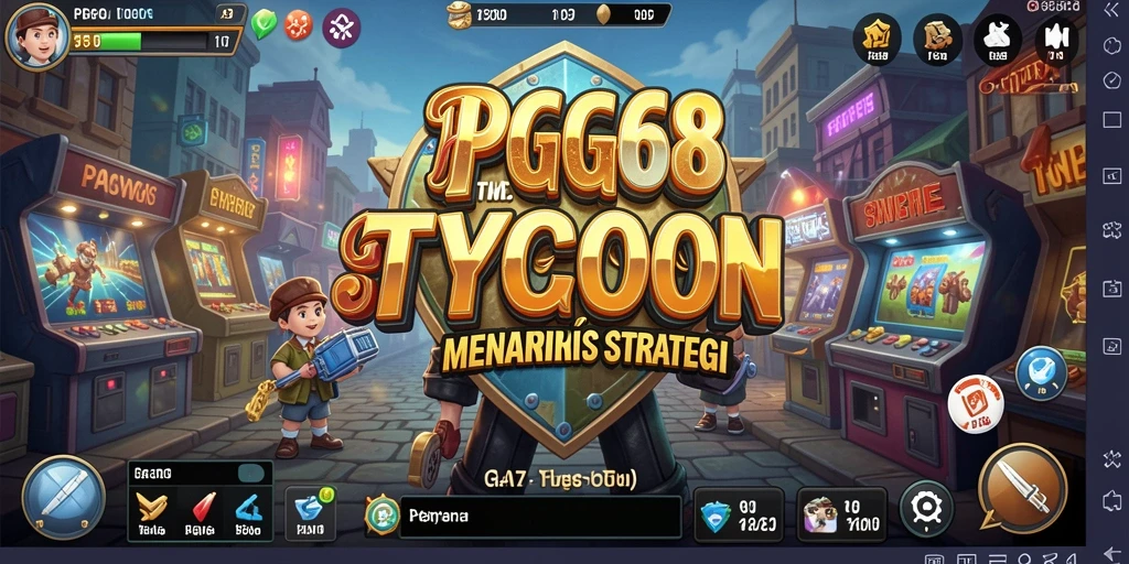 Screenshot menunjukkan gameplay PGG68 saat membangun empire bisnis.